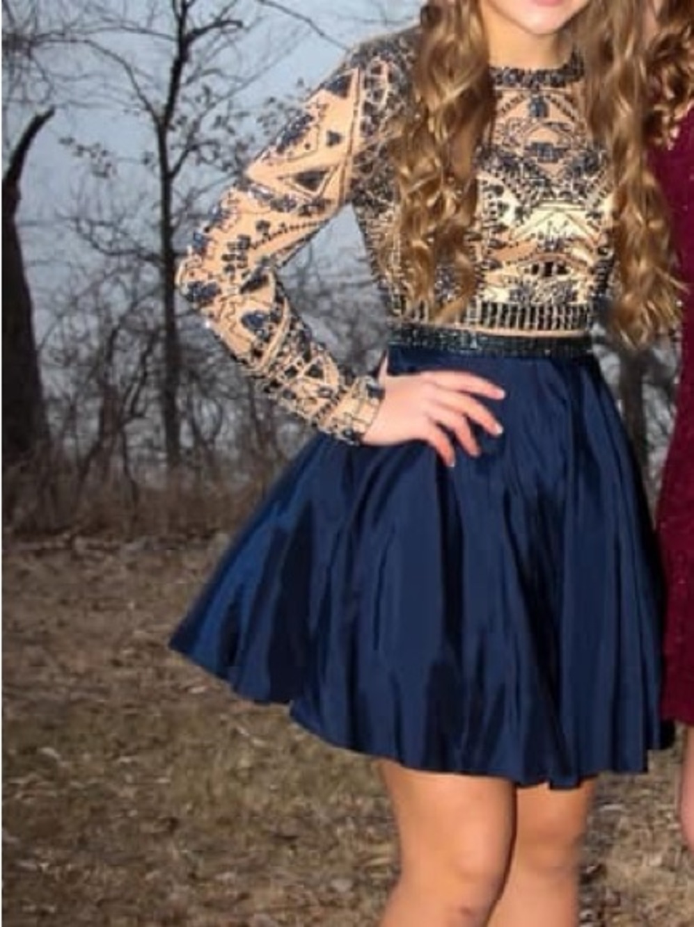 navy blue sherri hill dress size 4